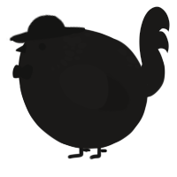 A sable chicken with a neck-speckle pattern