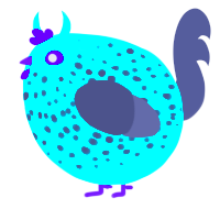 A red and ash chicken with a speckle pattern