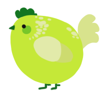 A lime and lemon chicken with a neck-speckle pattern