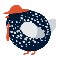 A tumblr and mist chicken with a speckle pattern