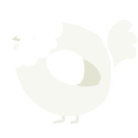 A white chicken with a head pattern