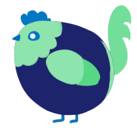 A navy and spring chicken with a head pattern