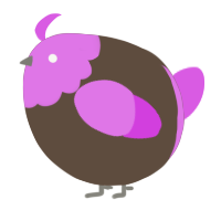 A bark and orchid chicken with a head pattern