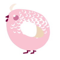 A rose and cream chicken with a half-lace pattern