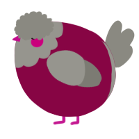 A maroon and ash chicken with a head pattern