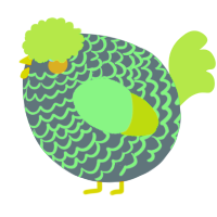 A ash and apple chicken with a lace pattern
