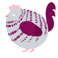 A mist and wine chicken with a bar pattern