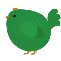 A viridian chicken with a half-lace pattern
