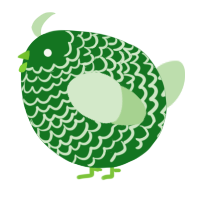 A leaf and gluppy chicken with a lace pattern
