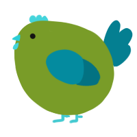 A chartreuse and sea chicken