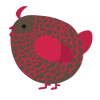 A bark and crimson chicken with a lace pattern