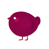 A maroon chicken with a lace pattern