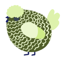 A olive and apple chicken with a lace pattern