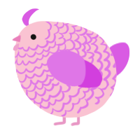 A rose and orchid chicken with a lace pattern