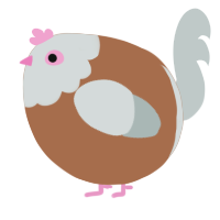 A brown and silver chicken with a head pattern