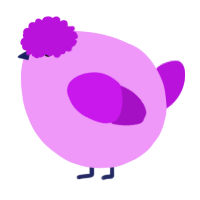 A lavender and amethyst chicken