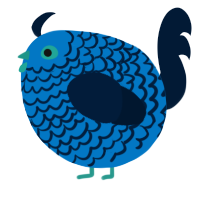 A sapphire and tumblr chicken with a lace pattern