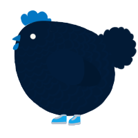 A tumblr chicken with a lace pattern