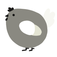 A ash and white chicken