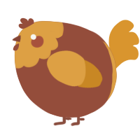 A russet and orange chicken with a head pattern