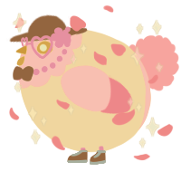 A cream and rose chicken with a head pattern