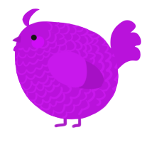 A amethyst chicken with a lace pattern