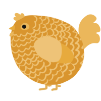 A orange and honey chicken with a lace pattern