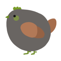 A grey and brown chicken
