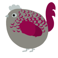A ash and maroon chicken with a half-lace pattern
