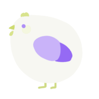 A white and lilac chicken