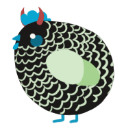A sable and gluppy chicken with a lace pattern