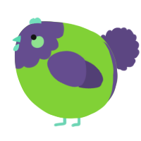 A grass and overcast chicken with a head pattern