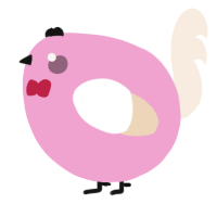 A pink and cream chicken