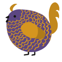 A overcast and ochre chicken with a lace pattern