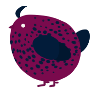 A wine and tumblr chicken with a speckle pattern