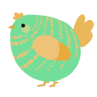 A spring and honey chicken with a bar pattern