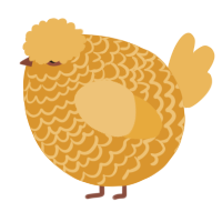 A orange and honey chicken with a lace pattern