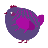 A overcast and plum chicken with a half-bar pattern