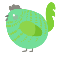 A spring and grass chicken with a bar pattern