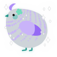 A mist and lilac chicken with a bar pattern