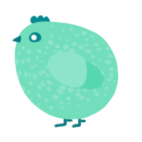 A mint chicken with a speckle pattern