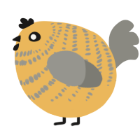 A honey and ash chicken with a bar pattern