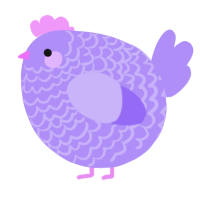 A lilac chicken with a lace pattern