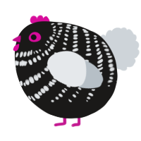 A sable and mist chicken with a bar pattern