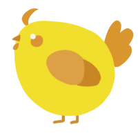 A yellow and orange chicken