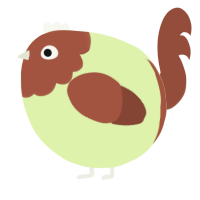 A apple and russet chicken with a head pattern