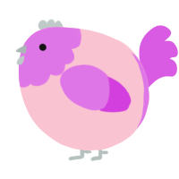 A rose and orchid chicken with a head pattern