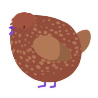 A russet and brown chicken with a speckle pattern