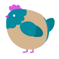 A beige and sea chicken with a head pattern