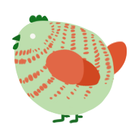 A gluppy and vermilion chicken with a bar pattern